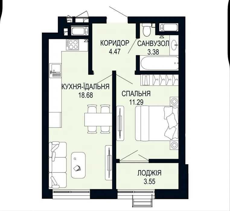Продаж 1-кімнатної квартири в сучасному ЖК Viking Hills.Щурата