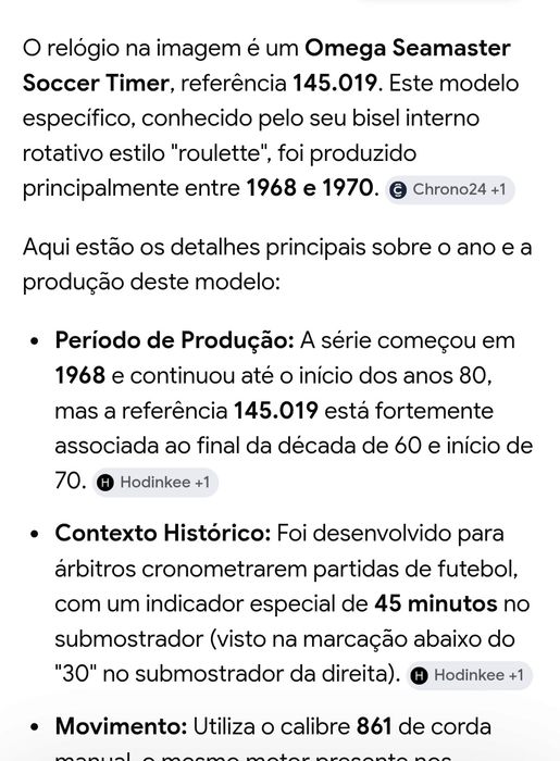 Relógio Omega Soccer Ref.145.019-69