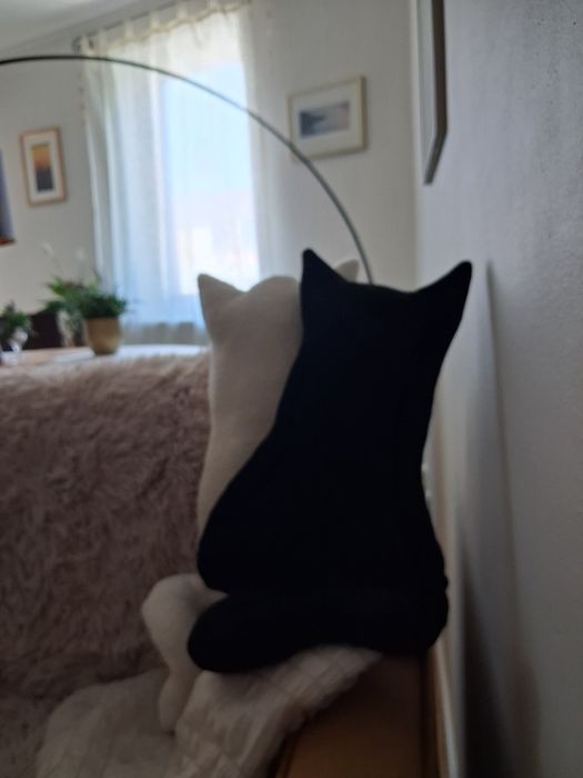 Koty  bialy i czarny maskotki