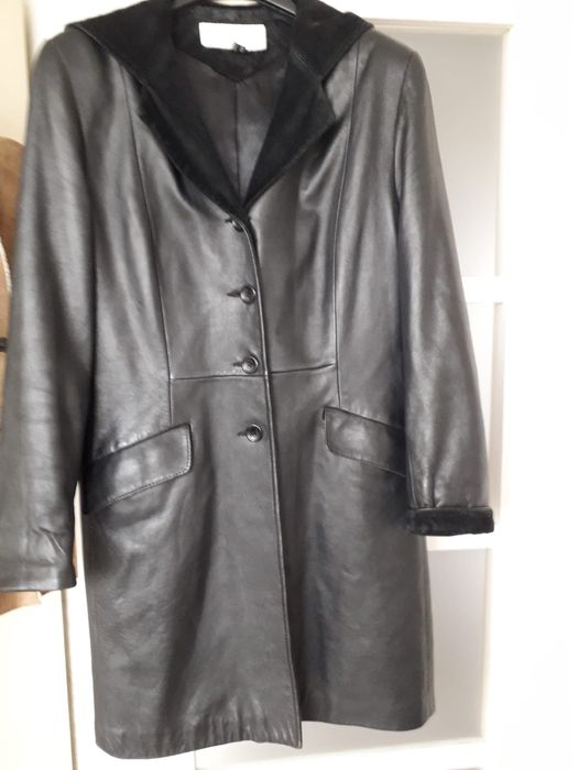 Skórzany płaszcz M damski