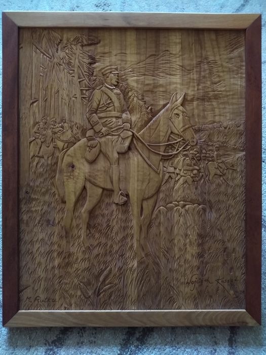 Płaskorzeźba, rzeźba w drewnie