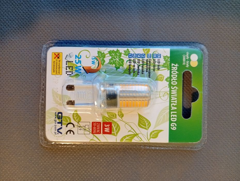 Źródo światła LED G9 /3W/ 230V- 10sztuk komplet