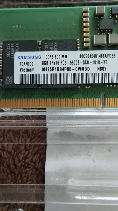 Оперативная пам'ять Samsung SoDIMM DDR5 8Gb PC5-5600B-SC0-1010-XT