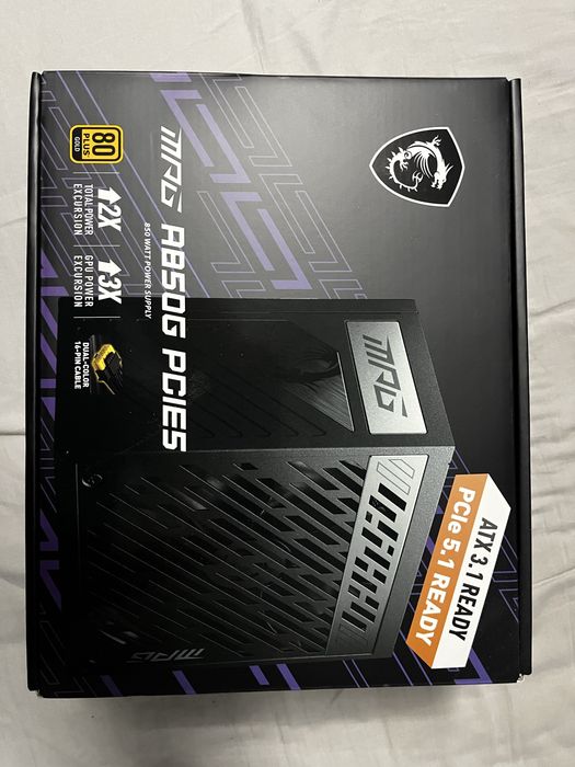 *NOWY* Zasilacz MSI MPG A850G PCIe5.0 850W 80 Plus Gold ATX 3.1