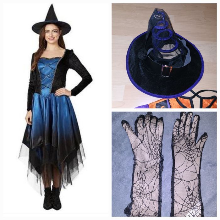 Шляпа перчатки сетка платье ведьмы взрослый размер