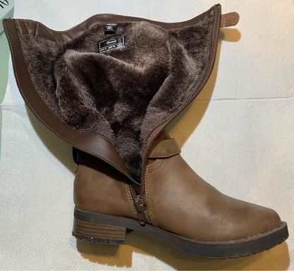 Botas altas, castanhas, forradas, Graceland, tamanho 32