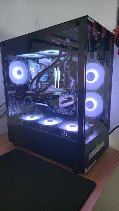 Gabinete MUSETEX ATX para PC com 6 ventoinhas ARGB PWM pré-instaladas