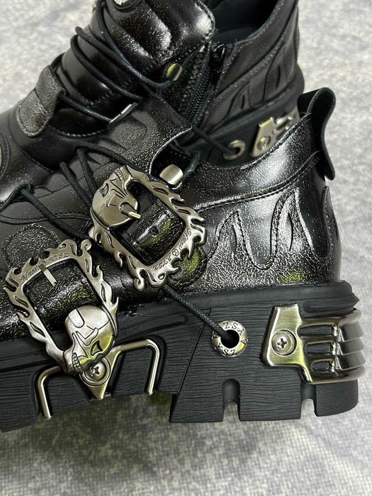New Rock tank reactor boots black черевики чорні ботинки черные