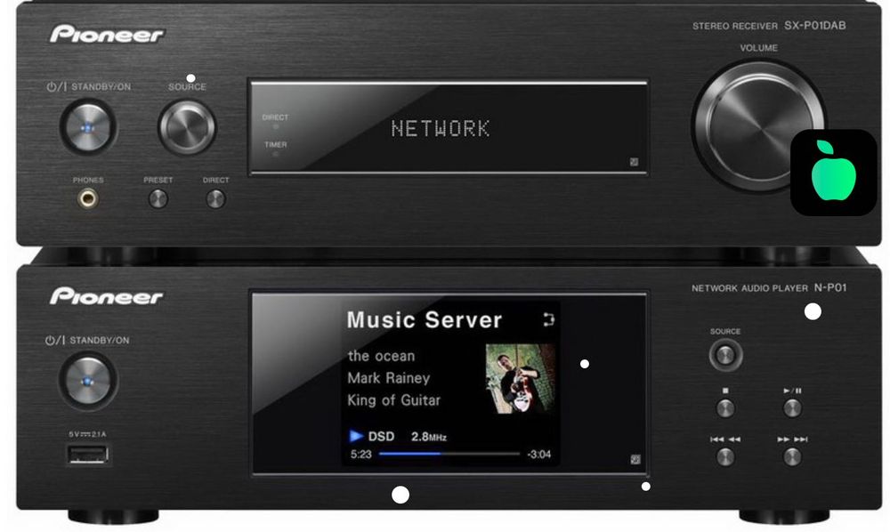 Pioneer XCP02 N-P01-K 3 блоки: медіаплеєр-стрімер, ресівер, CD плеєр