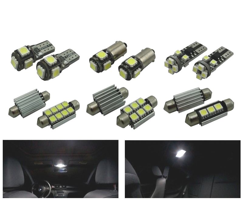 Kit completo de 8 lâmpadas LED interior BMW 1 serie F20 F21 116i 118i 120i 120d 125d 125i M135i 12-14