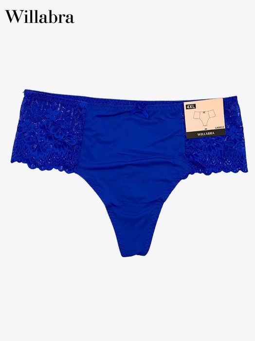 Zestaw 3 x Nowe koronkowe Stringi damskie Willabra 2XL, 3XL, 4XL