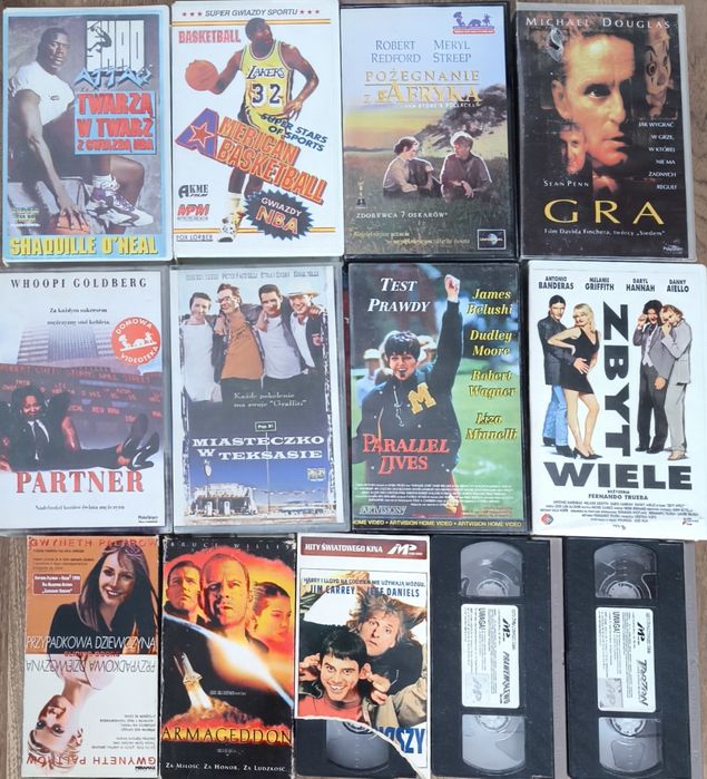 Zestaw filmów kaset VHS + magnetowid