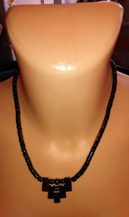 Zestaw naszyjników vintage PRL walce