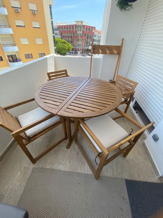 Mesa Jardim + 4 Cadeiras com Almofadas IKEA | Outdoor Table Set + 4 Chairs with Cushions IKEA