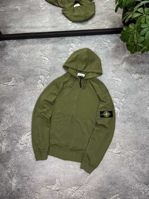 Зіп-худі Stone Island хакі зипхуди кофта Стон Айленд хаки стон зелений