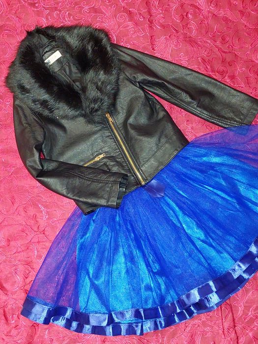 128-134/Стильна косуха на дівчинку,куртка,юбка-пачка спідниця з фатину