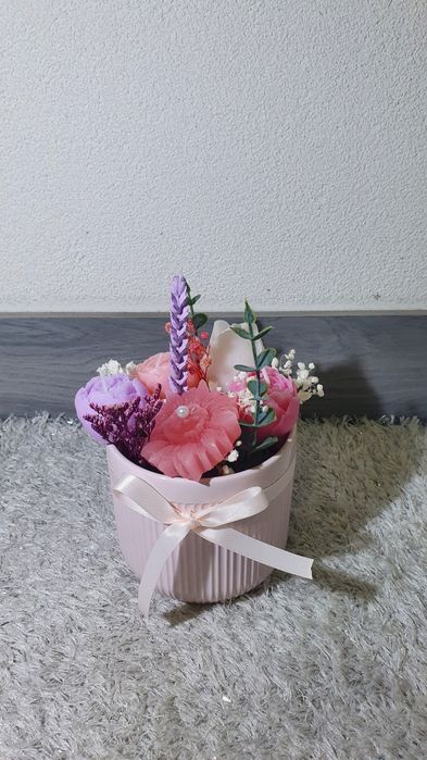 Velas cera num vaso