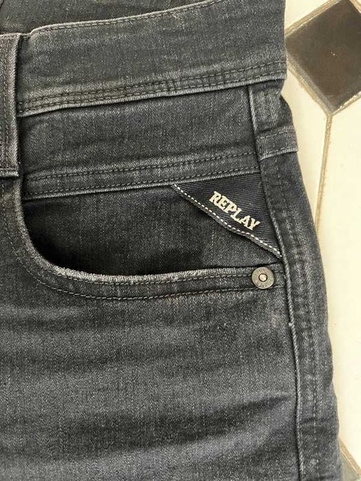 Calças de ganga pretas slim fit Replay - 30