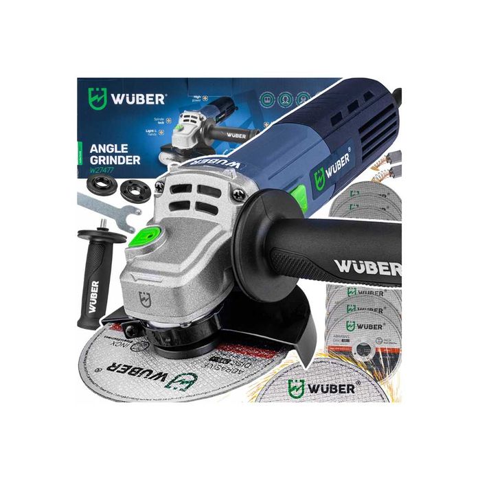 Szlifierka Kątowa Diax Mocna Kątówka + 10 Tarcz 125 Mm Zestaw Wuber