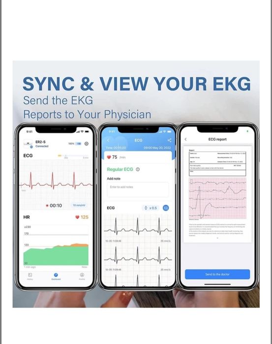 Портативний ЕКГ, CheckMe DuoEK-S Bluetooth бездротовий ЕКГ-метр
