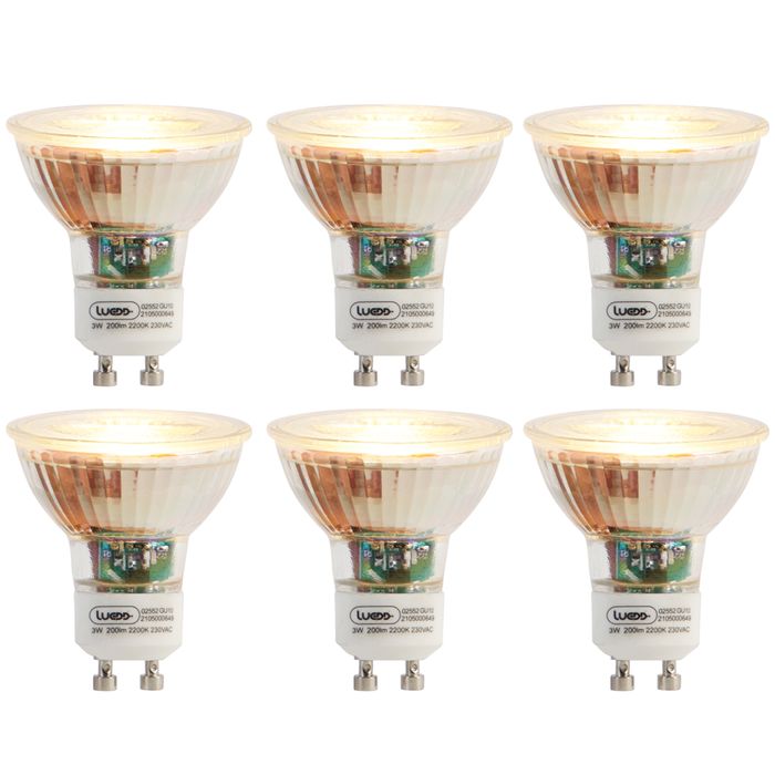 16 lamp LED GU10 3W 200 lm 2200K ciepły żółty