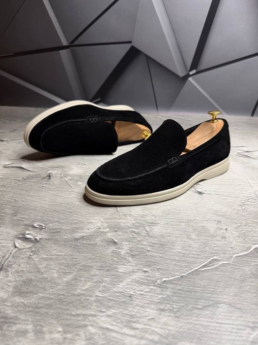 Зимові ЛОФЕРИ Замшеві Чоловічі LORO PIANA Black! Туфлі Лофери Утеплені Зимові! Черевики чоловічі Лофери на ФЛІСІ! Осінь-Зима ХІТ! Розміри 40-45!
