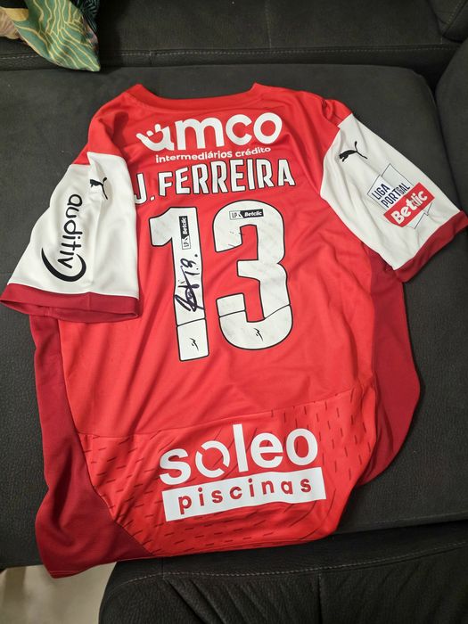 SC. Braga Camisola oficial Joao Ferreira 13# usada e assinada - CERTIF