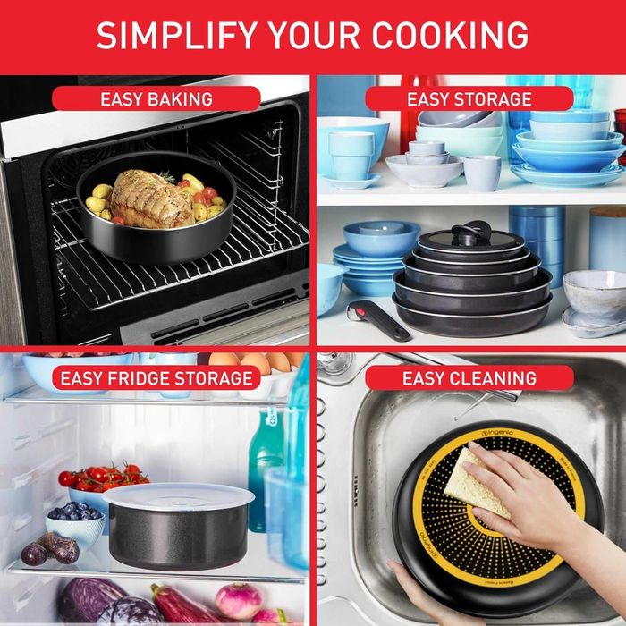 Tefal Ingenio Easy On Zestaw 2 Patelnie  24 cm/ 28 cm + rączka