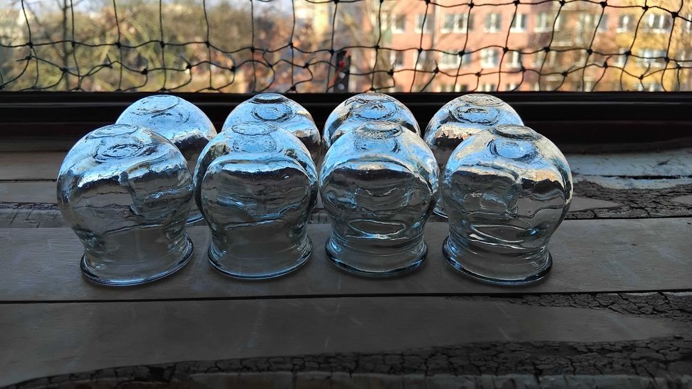 8 baniek chińskich szklane ogniowe