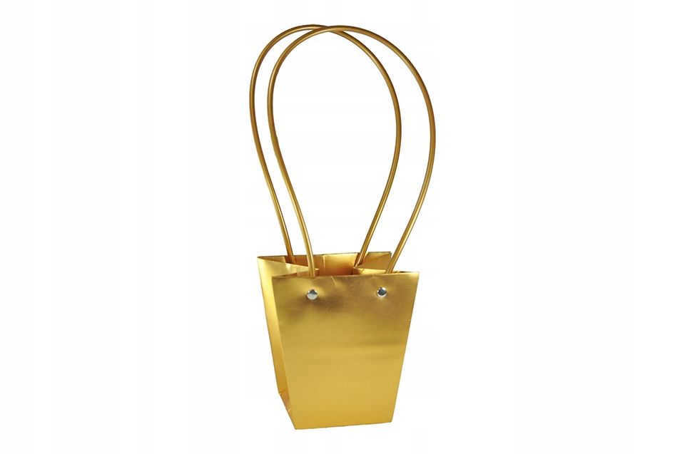 torebki papierowe na kwiaty 12cm - flower box złote 10szt