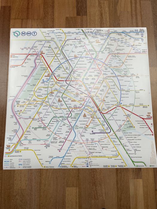 Metro Paryż- super mapa metra i zabydkow
