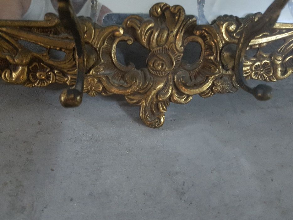 Espelho cabide chapeleiro em latão vintage