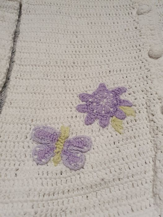 Biały sweterek na guziki H&M, rozm.80