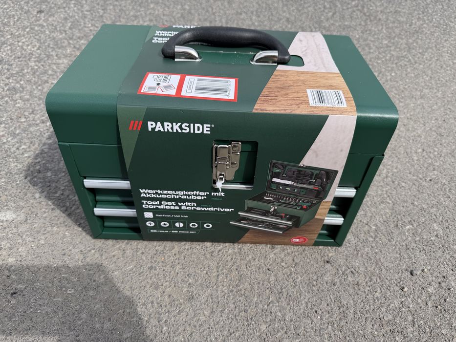Skrzynka warsztatowa z narzedziami Parkside Nowa