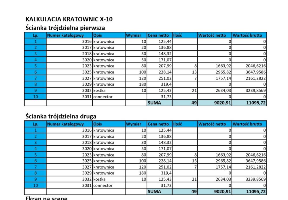 Moduł systemowy - Kratownica X-10