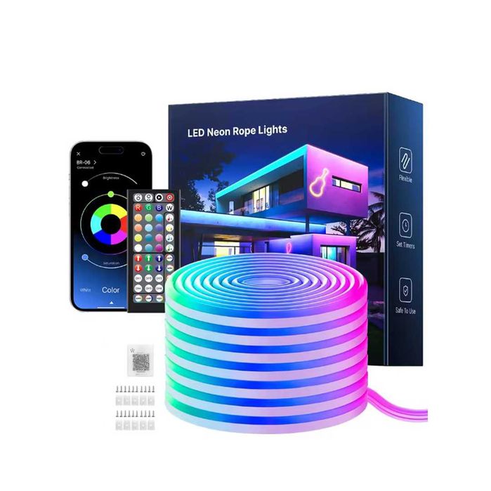 LED Néon Mexllex 30m (2x15m) - RGB, App, Comando, Impermeável - Novo - Envio Gratis