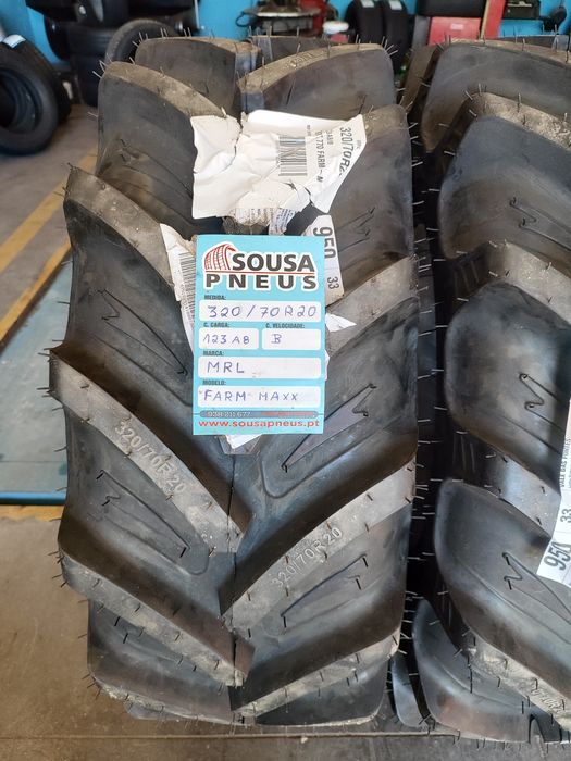 2 pneus de trator novos 320/70R20 MRL - Oferta da entrega