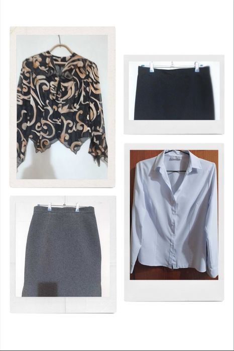 Новые юбки и блузки.  44-46, чёрная и серая гамма.