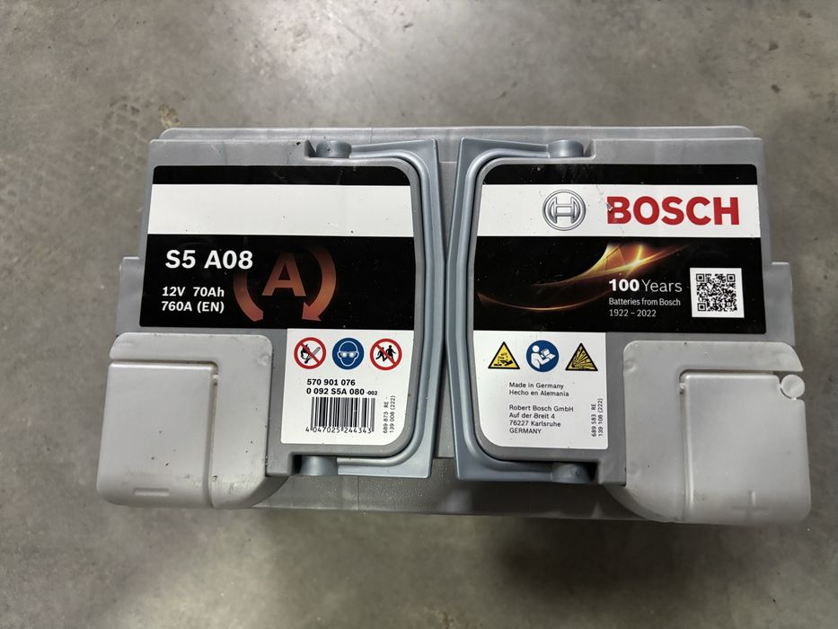 Bateria Automóvel Bosch S5 A08 AGM 70Ah / 760A (12V) — NUNCA USADA / NOVA