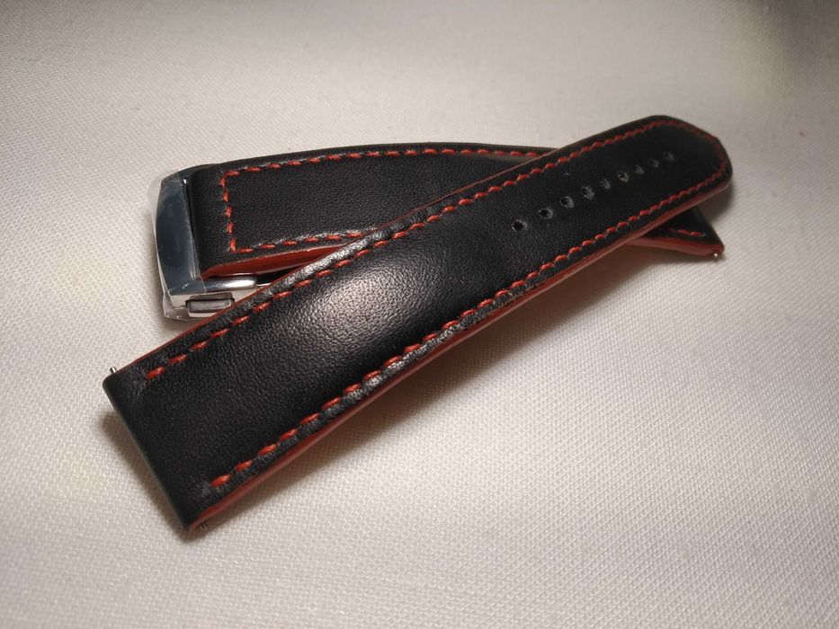 Pasek skórzany do zegarka 21/20 mm - zapięcie typu Omega