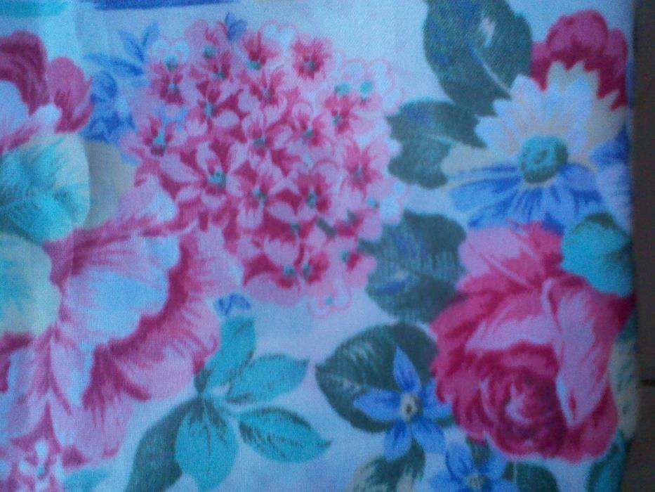 1 par de cortinas vermelho floral novas