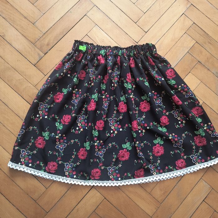 Spódnica góralska krakowska folk rozmiar 146 czarna