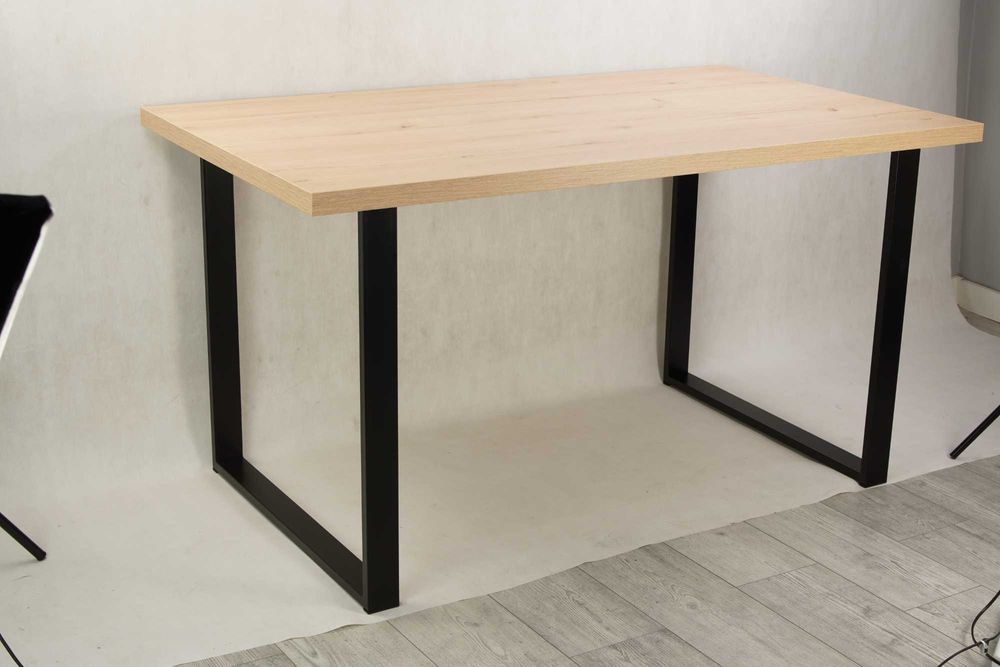 STÓŁ LOFT DO SALONU jadalni kuchni - Metalowe Nogi + Blat - prosty, solidny