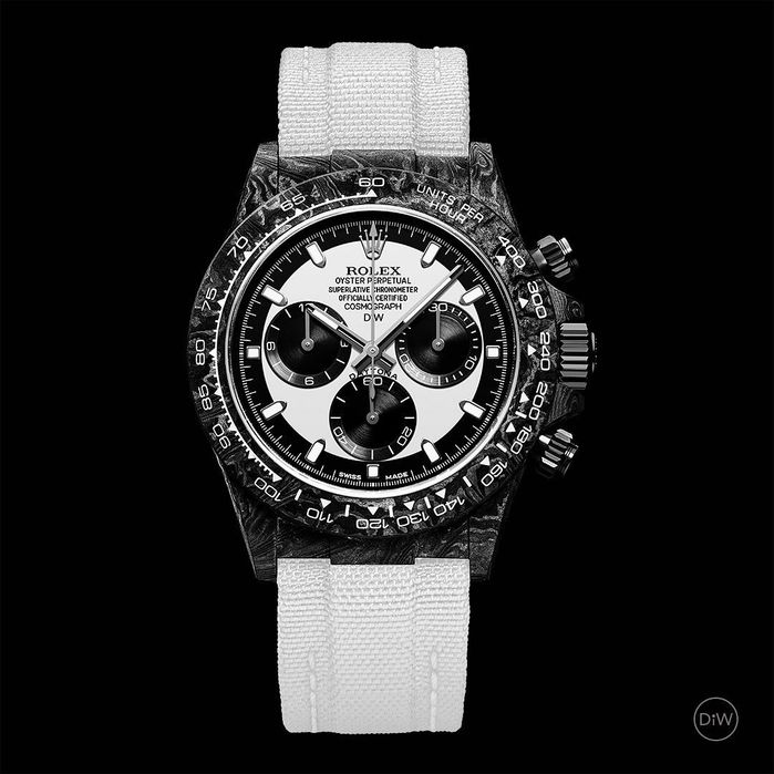 Rolex Daytona karbon pasek tekstylno Skórzany