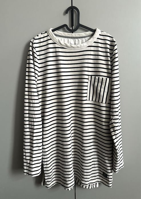 Bluza długa bawełniana sweter w paski czarno białe Marc O’Polo M
