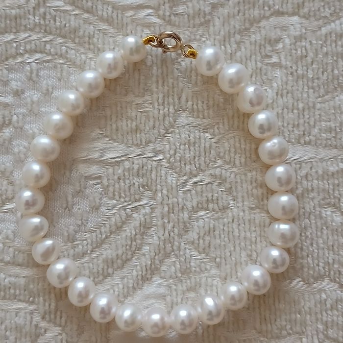 Pulseira de pérolas e ouro 9k - Ateliers Saint Germain