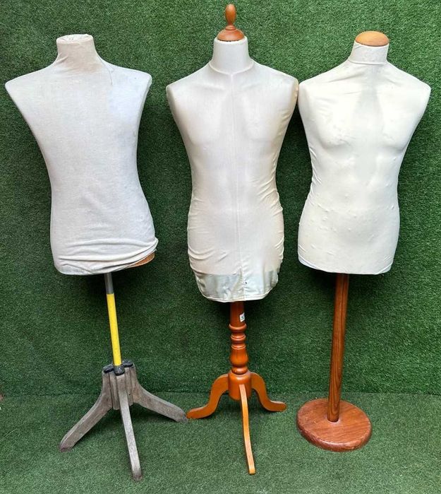 manequins de costura antigos, com base, tamanho adulto
