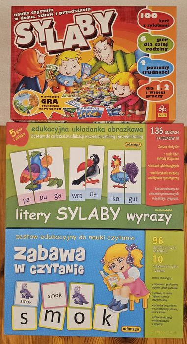 Litery, sylaby, gry, nauka czytania, dykcja, logopedia