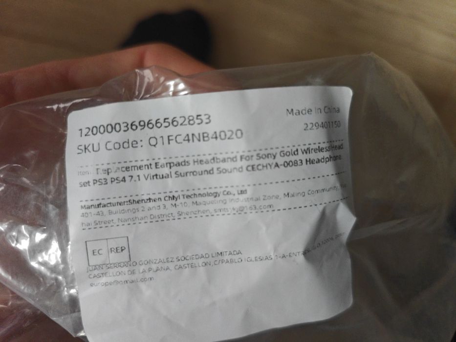 Gąbki do słuchawek Sony PlayStation wireless gold