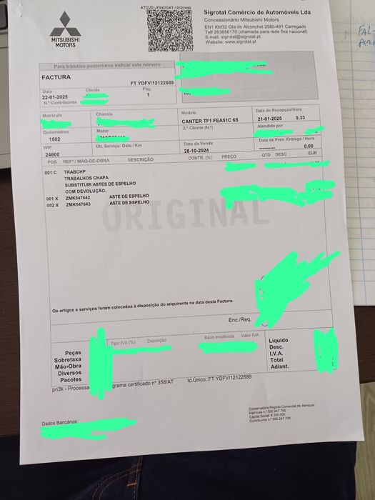 Astes de espelhos carrinha mitsubishi